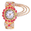 Quartz fashionable watch, metal gold bracelet, Korean style, wholesale