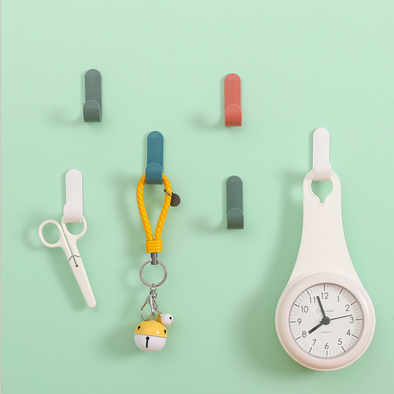 Nordic Punch-free Hook Simple Seamless Sticky Hook Plastic Hook Household Strong Adhesive Key Hat Clothes Hook Nordic Punch-free Hook Simple Seamless Sticky Hook Plastic Hook Household Strong Adhesive Key Hat Clothes Hook