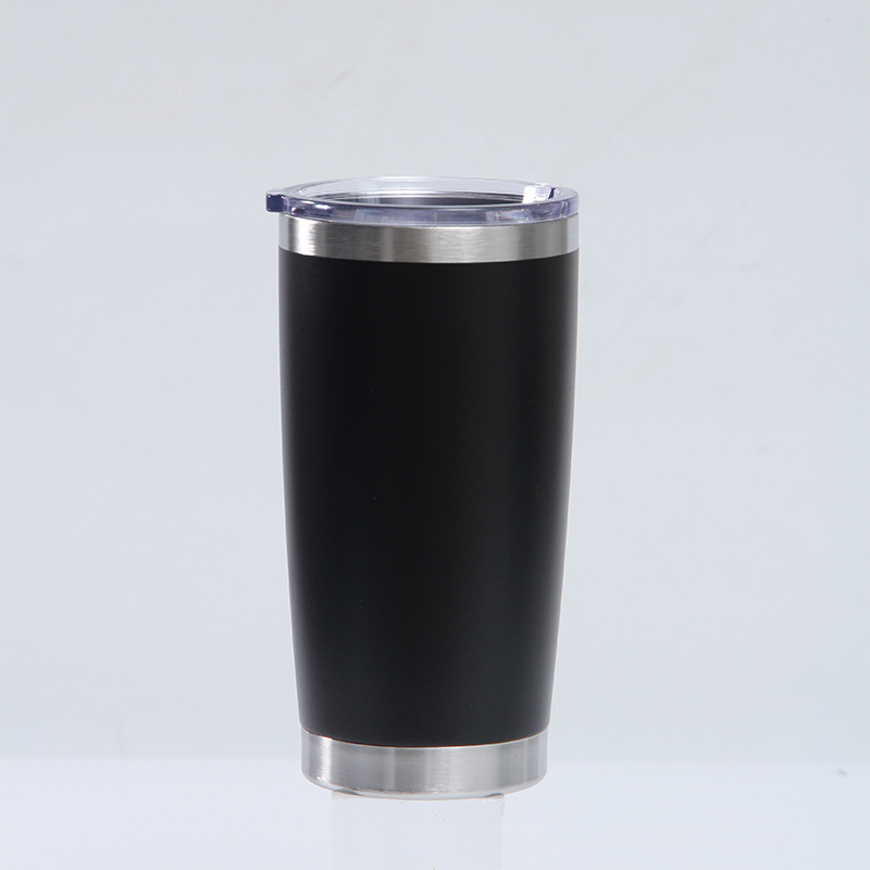 Transfronterizo 20oz taza de coche 304 de acero inoxidable de pulverización de plástico de doble capa de vacío coche helado taza bebida cerveza taza de vacío