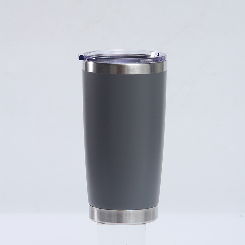Transfronterizo 20oz taza de coche 304 de acero inoxidable de pulverización de plástico de doble capa de vacío coche helado taza bebida cerveza taza de vacío