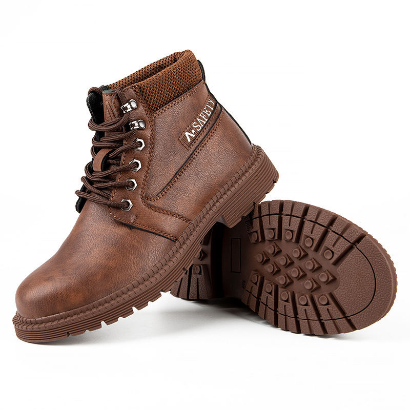 Zapatos de protección laboral, zapatos de seguridad antiaplastamiento y antipinchazos, zapatos protectores de suela blanda, zapatos de trabajo ligeros de gran tamaño para hombre, resistentes al desgaste