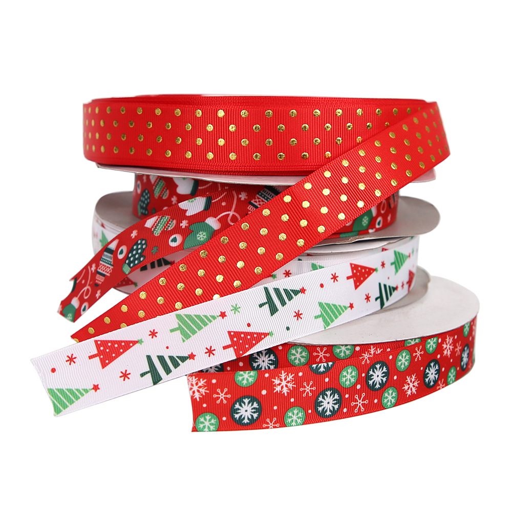 Nueva cinta de navidad diy arco cinta 100 yardas 2,5 cm cinta decoración de vacaciones diseño