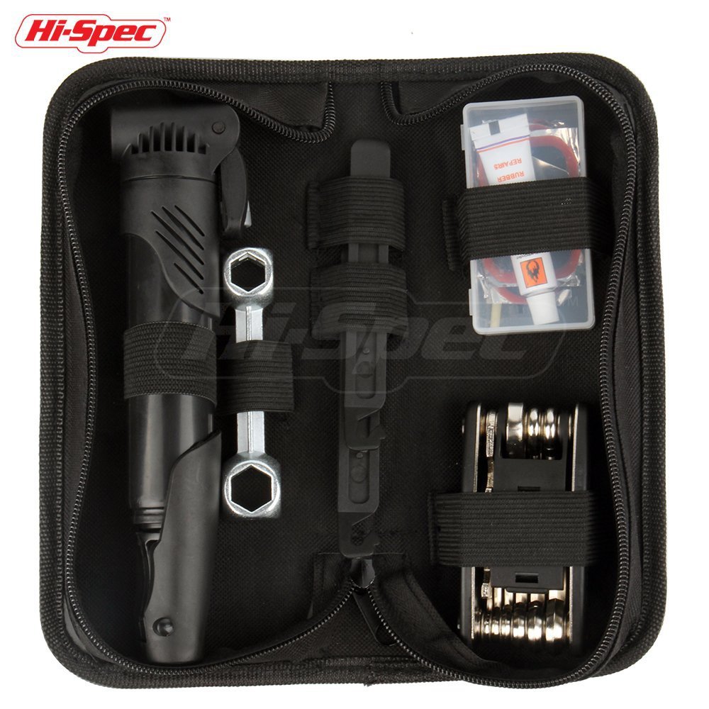 Hi-Spec自行车修理工具套装山地车组合维修补胎轮胎便携收纳