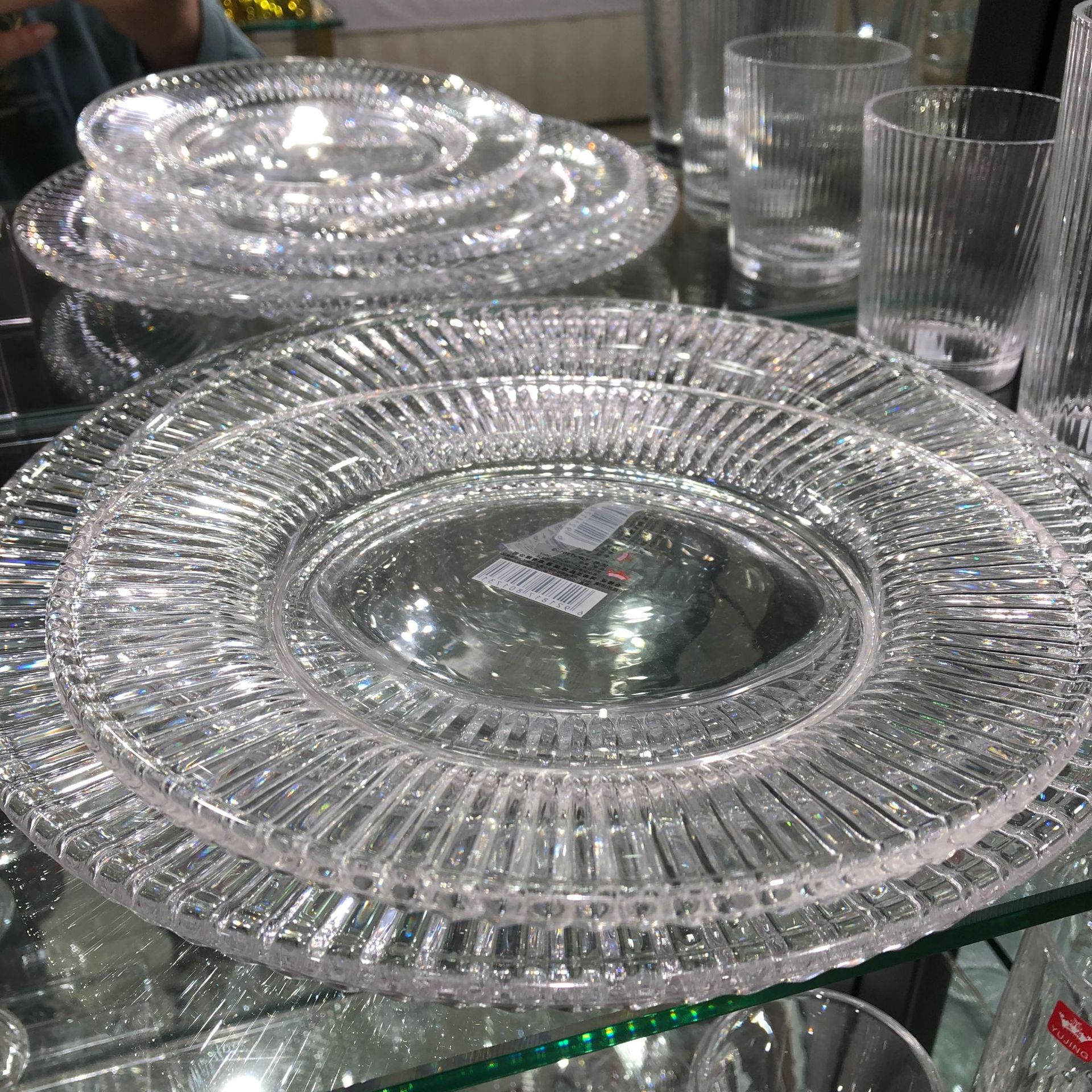 INS simple barra de platos occidentales de vidrio a rayas de cristal KTV Fruit Patchwork plato de desayuno doméstico plato de ensalada