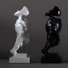 簡約現代沉默是金抽象雕塑工藝品擺件辦公室客廳藝術品裝飾品擺設