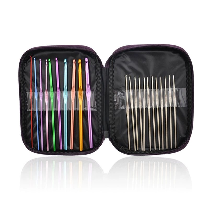 Удобный свитер вязальный металлический крючком инструменты из нержавеющей стали из алюминиевого сплава вязаный крючком костюм 22 комплекта