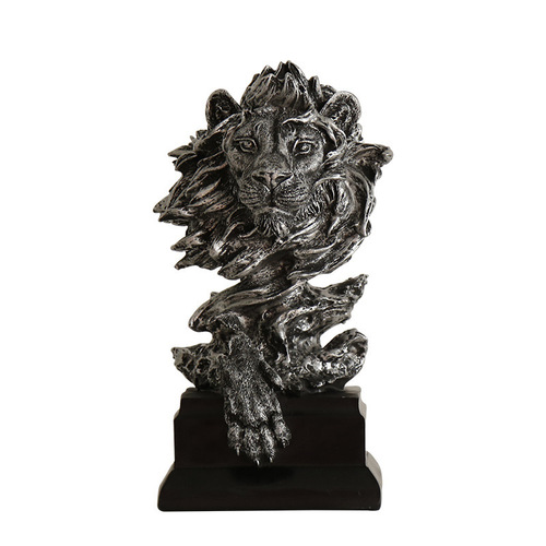 Nordic resin king of beasts lion head ornaments living room bookcase TV cabinet restaurant creative craft furnishings
