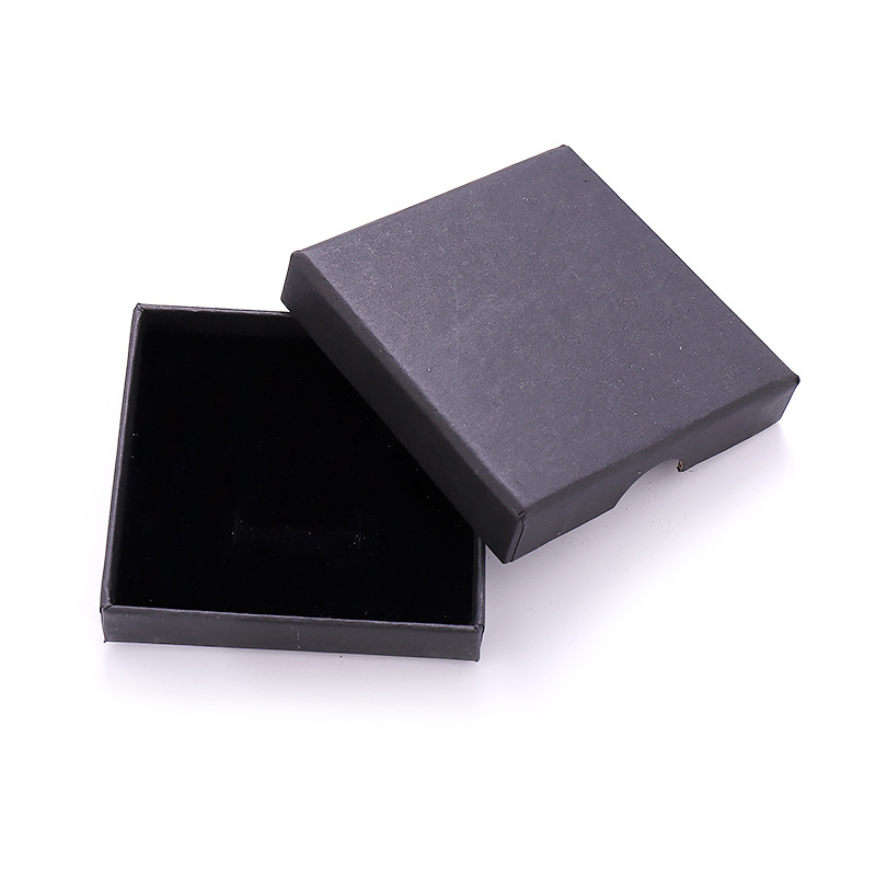 Venta caliente embalaje de joyería tarjeta negra papel kraft caja de joyería al por mayor collar de anillo caja de pulsera caja de papel caja de embalaje de joyería