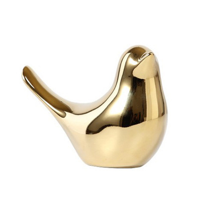Nordic modern art simple style model room study ceramic golden bird soft decoration creative ornaments