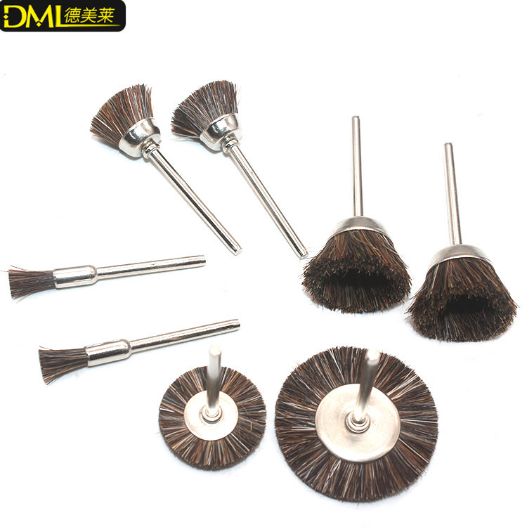 迷你马毛刷马鬃毛刷风磨笔 电磨专用除尘毛刷T型碗型笔型马棕毛刷