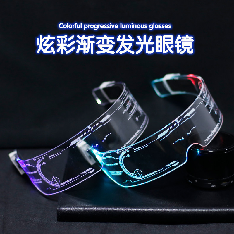 Comercio electrónico transfronterizo Ventas Directas gafas luminosas LED acrílico colorido intermitente bar KTV discoteca baile gafas de colores