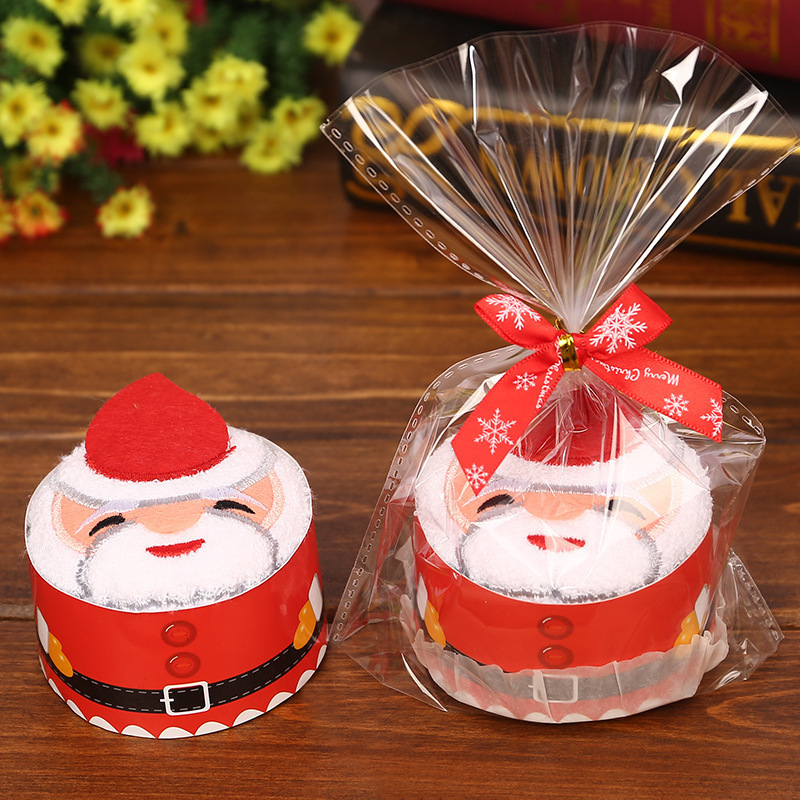 サンタクロースケーキ型タオルギフトボックス入りクリスマスツリー雪だるまクリエイティブクリスマスギフトタオル外国貿易カスタマイズ|undefined