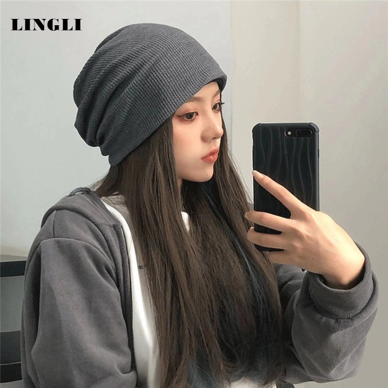 Small group pleated pile for women, solid color, versatile cold internet celebrity couple, bare faced bun hats, Korean_voghion.com