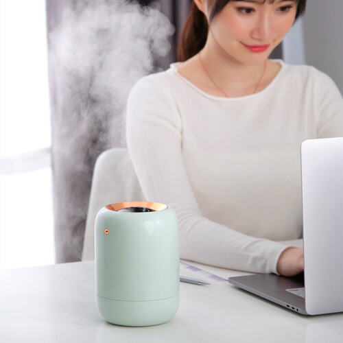 Cross-border desktop dual-spray humidifier USB rechargeable LED digital display 1L large capacity wireless portable office humidifier