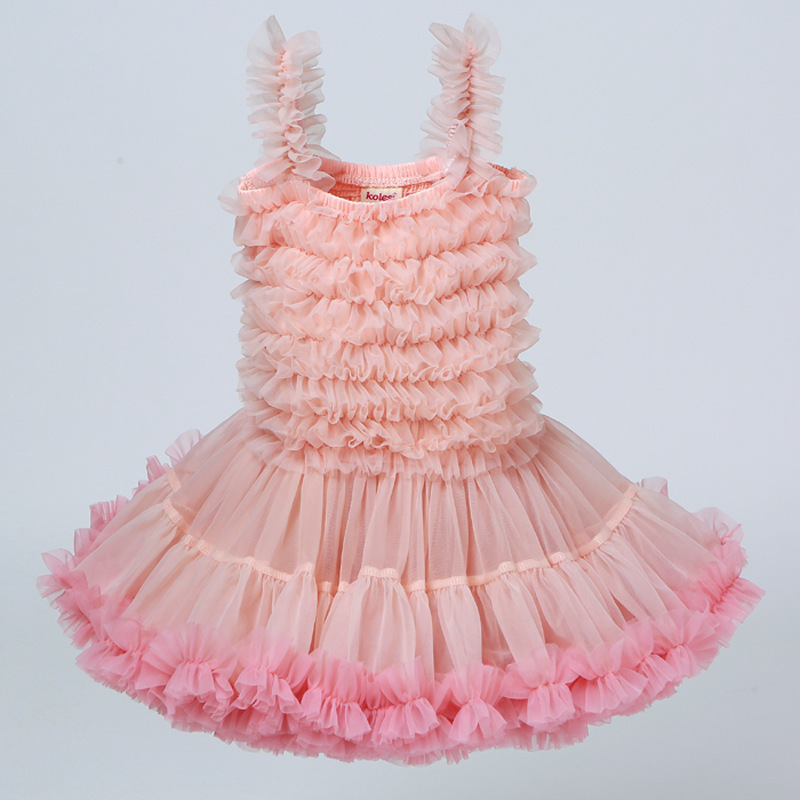 European and American Children's Clothing Suspender Princess Skirt Tutu Skirt Dress Girls Mesh Cake Skirt Tutu Skirt One-Year-Old Dress