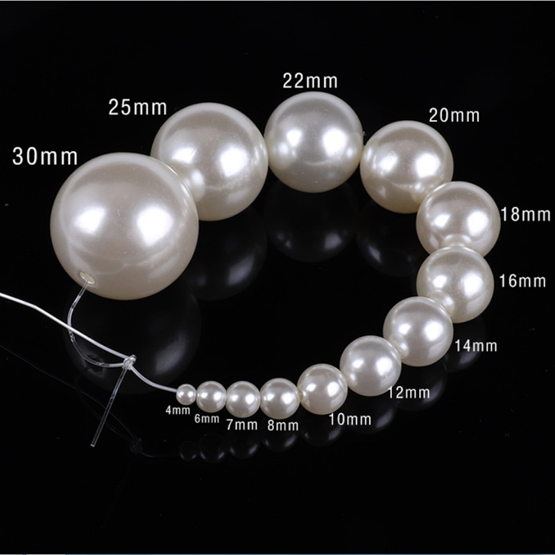 Wholesale ABS3-40mm straight-hole simulation circular pearl DIY…