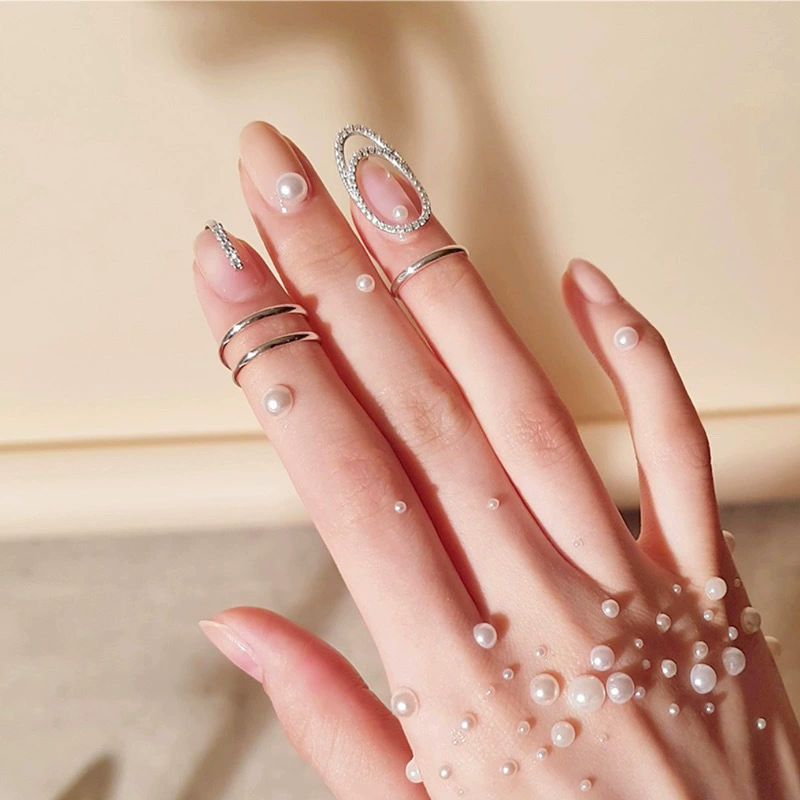 Nail Tip Ring (Kaymen) Adjustable Copper with Micro Zircon Accents, Gold or Platinum Finish