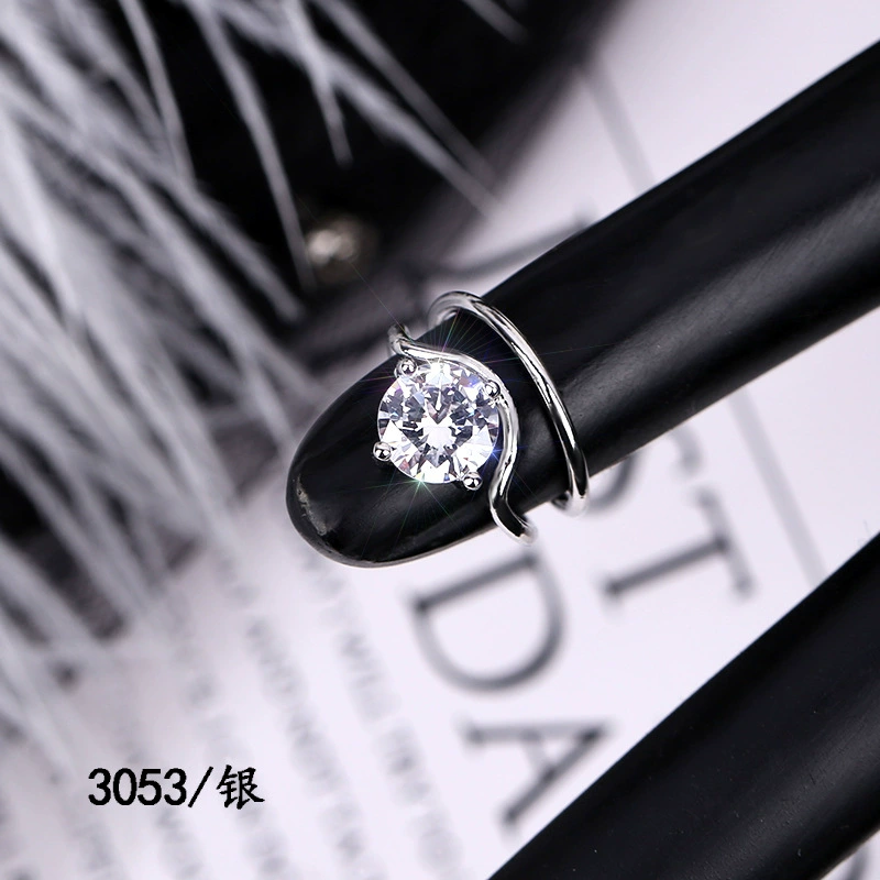Nail Tip Ring (Kaymen) Adjustable Copper with Micro Zircon Accents, Gold or Platinum Finish