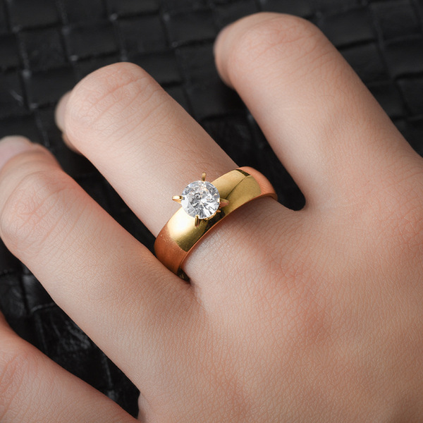Brand fashionable ring stainless steel with zircon