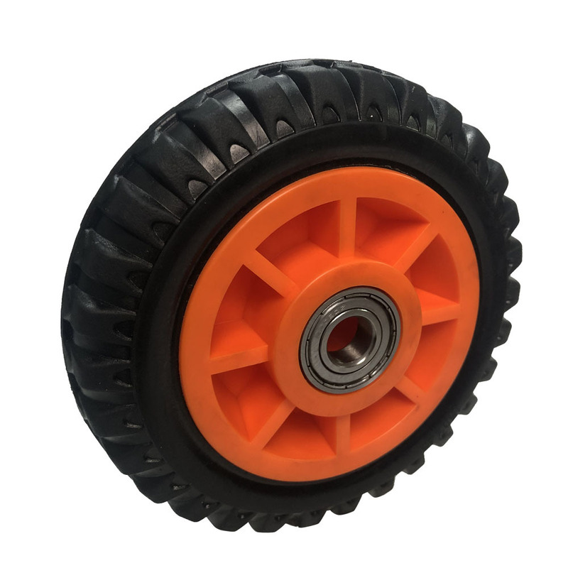 Factory direct supply 5 inch universal wheel high elastic mute orange heart rubber Hot Wheel 6 8 scooter trolley casters