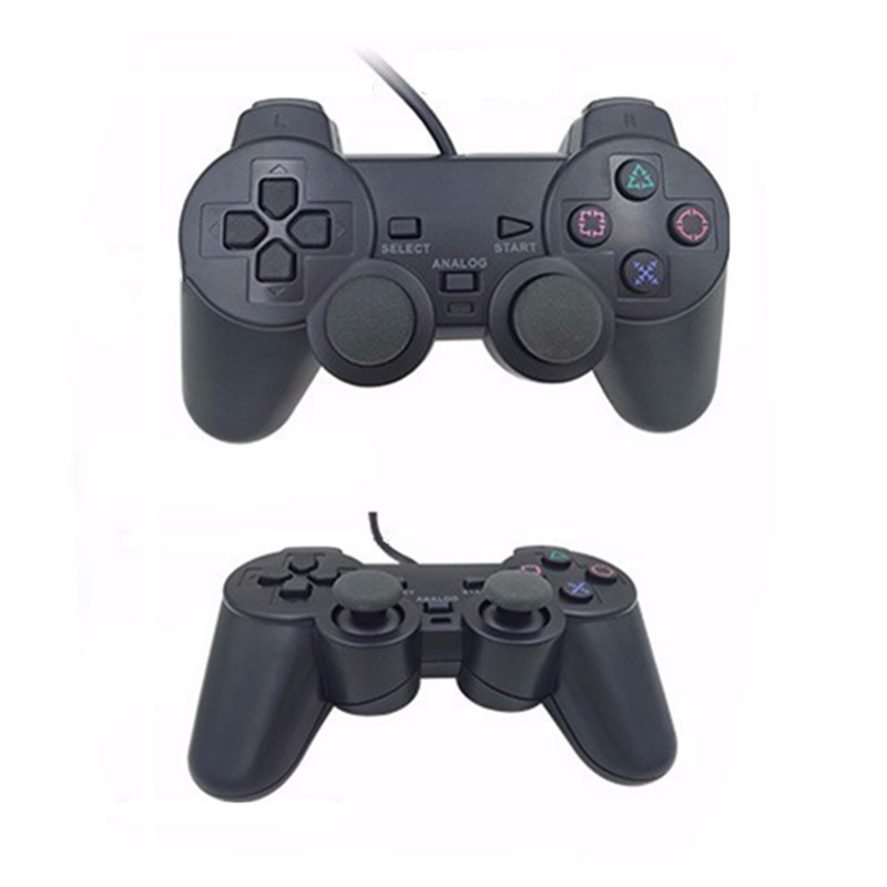 Los fabricantes suministran la manija del juego de PS2 PC con cable mango 208 vibración manejar accesorios de la máquina de juego al por mayor