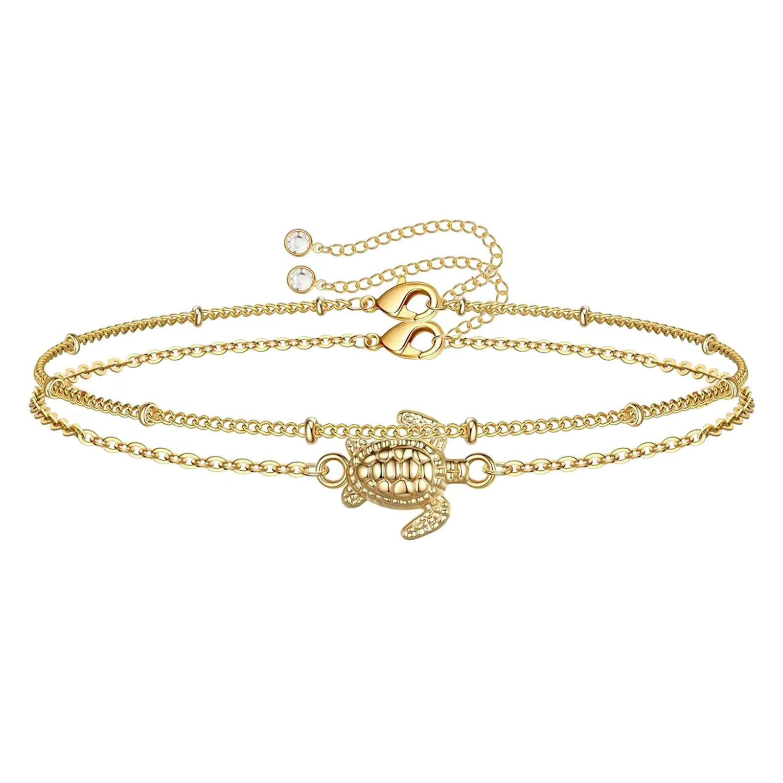 欧美外贸热销 时尚百塔手链小乌龟造型简约女式亮片铜链手链手饰