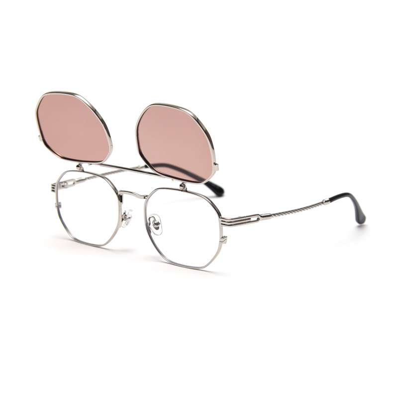 S31610 Metal Retro Flip Polarized Sunglasses Trendy Men's and Women's Short-sighted Glasses Frame Fashion Photo Glasses
