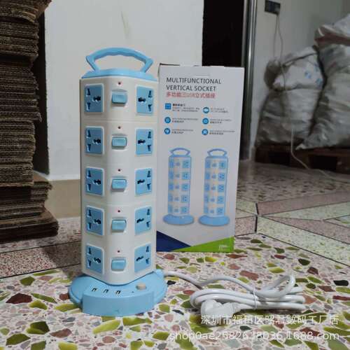 Wholesale vertical tower USB socket three-dimensional row office desk wiring board porous multi-functional plug-in board with wires