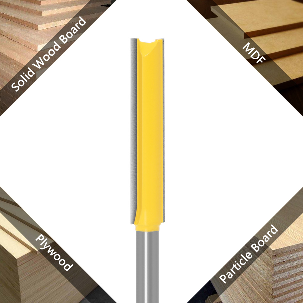 Cuchillo recto extendido con vástago de 1/4 de pulgada, cuchillo recto de doble filo, cuchillo de recorte extendido, cuchilla para máquina de recorte, cuchillo para trabajar la madera.