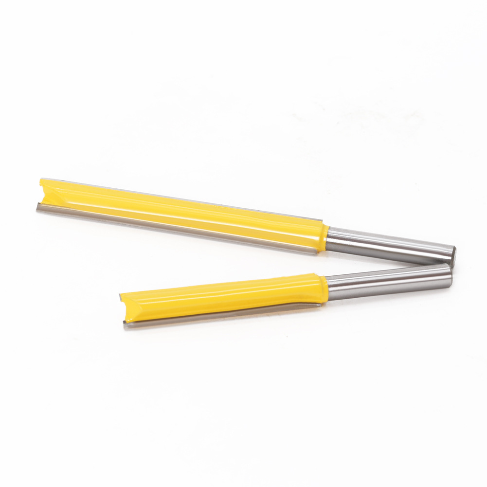 Cuchillo recto extendido con vástago de 1/4 de pulgada, cuchillo recto de doble filo, cuchillo de recorte extendido, cuchilla para máquina de recorte, cuchillo para trabajar la madera.