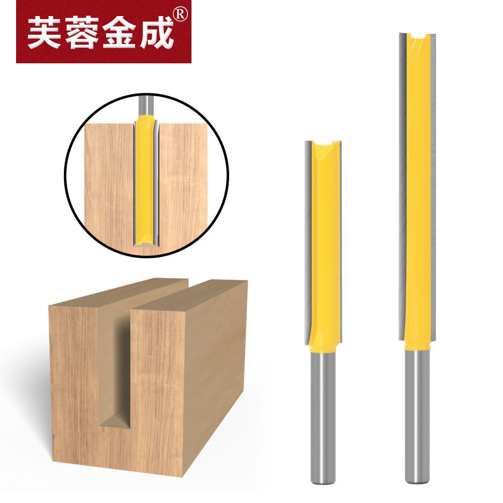 Cuchillo recto extendido con vástago de 1/4 de pulgada, cuchillo recto de doble filo, cuchillo de recorte extendido, cuchilla para máquina de recorte, cuchillo para trabajar la madera.