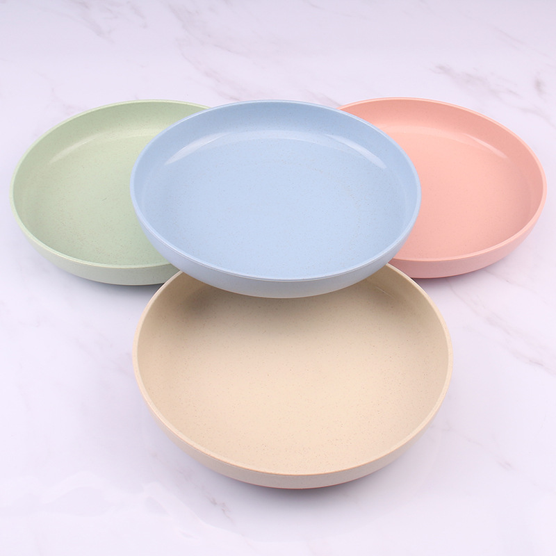 Paja DE TRIGO 21cm redondo profundo plato creativo gota resistente plato dumpling placa hogar vajilla dumpling pastel placa