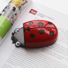 Funi ladybug magnetic pen box blackboard whiteboard velvet pen holder board eraser dual-use cartoon plastic box home storage box