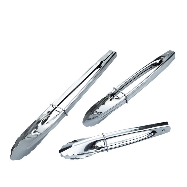 Pinzas para alimentos de acero inoxidable, pinzas para postres, pinzas para alimentos fritos, pinzas para carne de barbacoa, pinzas para buffet, pinzas para pan, utensilios para hornear.
