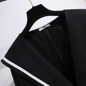 大码女装胖mm2025秋季200斤胖妹妹海军领斗篷大衣宽松呢子外套女图片