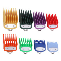 Factory Direct Sale Multicolor 8-Piece Set Limiting Comb Hair Tool Electric Scissor Head Accessories Positioning Comb Hair Color