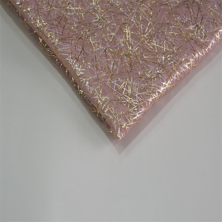 Linas suaves irregulares estampado dorado tela de nylon vestido de boda de moda en stock
