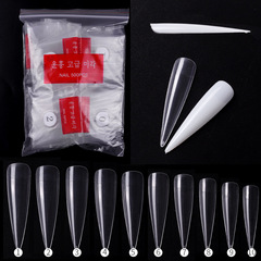 Manzilin New Nail Tip Salon Point Nail False Nails Natural Transparent White 500 Pcs Nail Art Kit