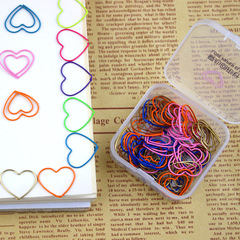 Direct Supply Love Heart Colored Paper Clips Creative Shape File Folder, 50 Pieces per Box