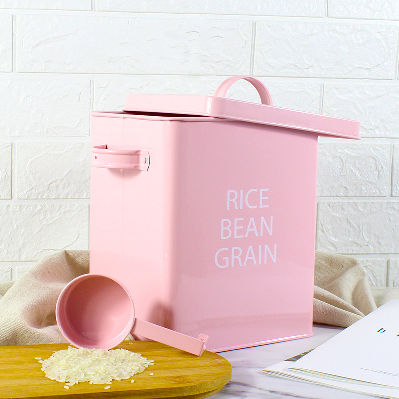 One-piece dropshipping rice bucket storage bucket iron bucket flour…