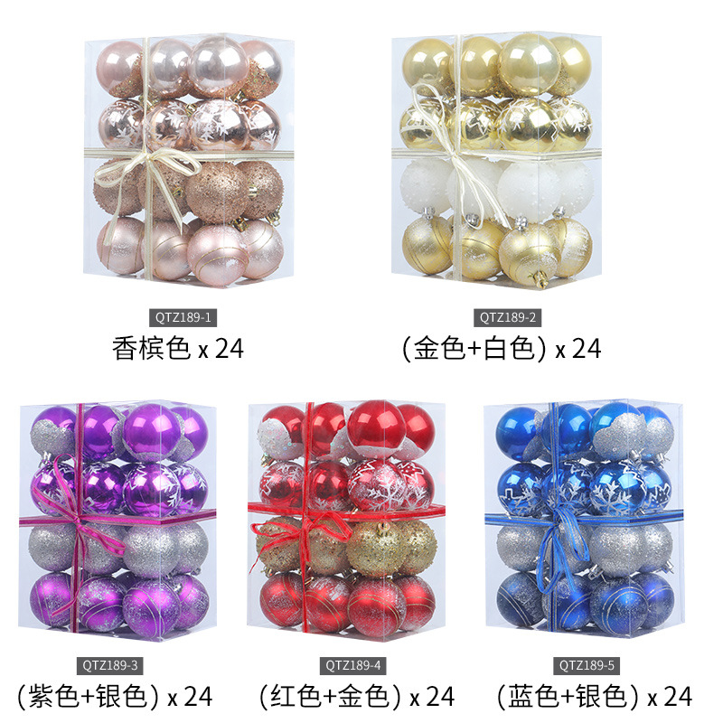 Hong Kong Heng 6cm24 PCs Navidad bola colorida bola de Navidad azul árbol de Navidad decoración de navidad regalo decoración de Navidad