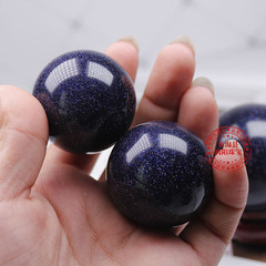 Natural Crystal Starry Blue Sandstone Ball Ornament Blue Crystal Ball Blue Sandstone Small Ball Play Ball Decorative Ornament