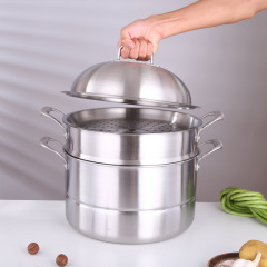Foreign Trade Thick Stainless Steel Steamer Household Steamer Multi-layer Large Capacity Gift Pot Stainless Steel Soup Pot Factory Wholesale
