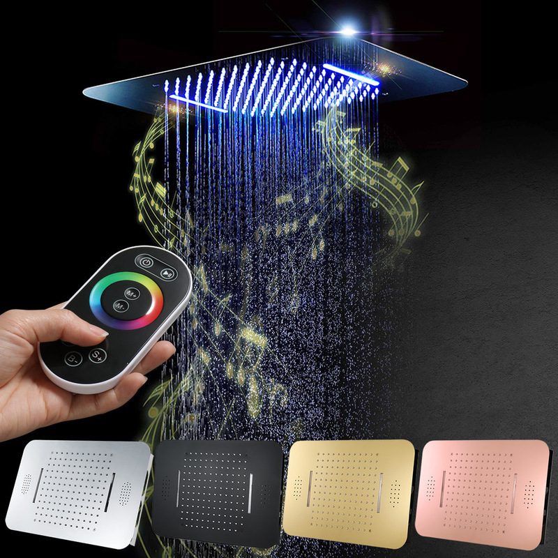 With music speaker top spray embedded 580*380 shower LED waterfall rain top spray HIHSPJ131 With music speaker top spray embedded 580*380 shower LED waterfall rain top spray HIHSPJ131