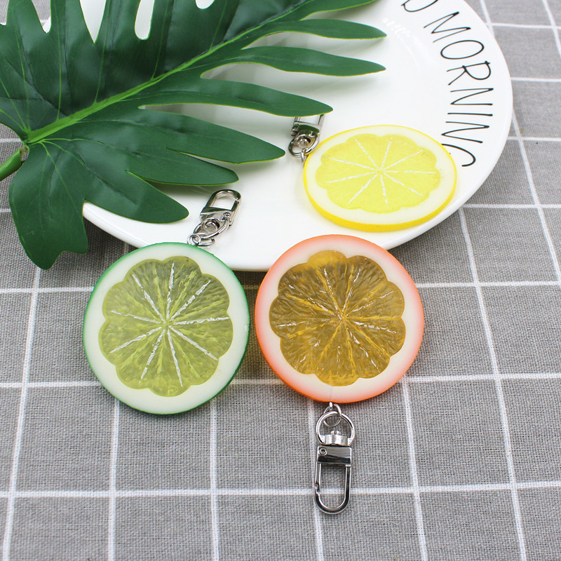 Fresh summer fruit key chain lemon slice pendant cute ins car key chain pendant decoration shooting props