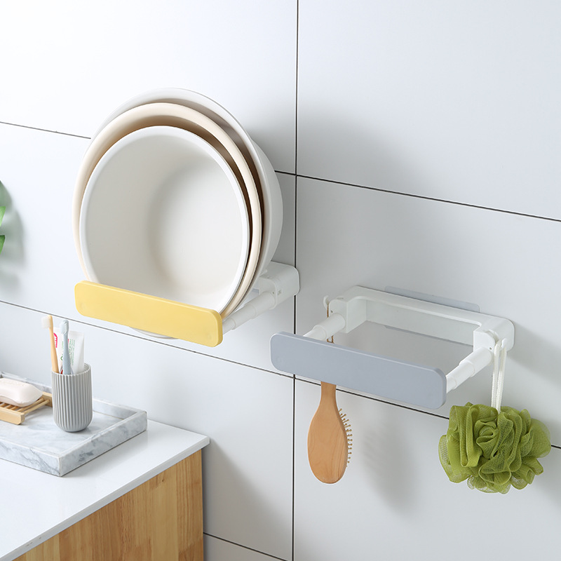 Punch-free Retractable Hidden Washbasin Rack Bathroom Storage Rack Kitchen Pot Lid Storage Rack Bathroom Storage Rack