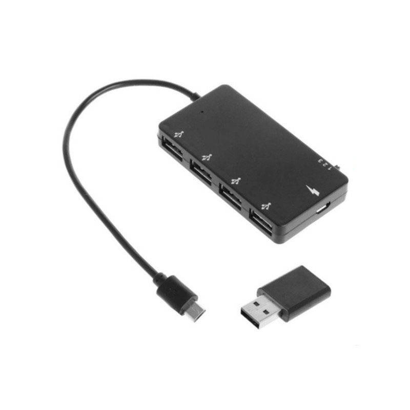Five-in-one OTG splitter can charge power supply and transmit data at the same time. Multi-port adapter USB hub