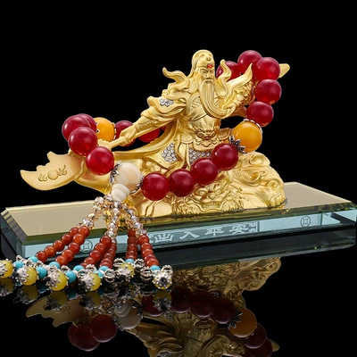 Car ornaments | wholesale - golden-tiger-guan-gong-red-transfer-beads