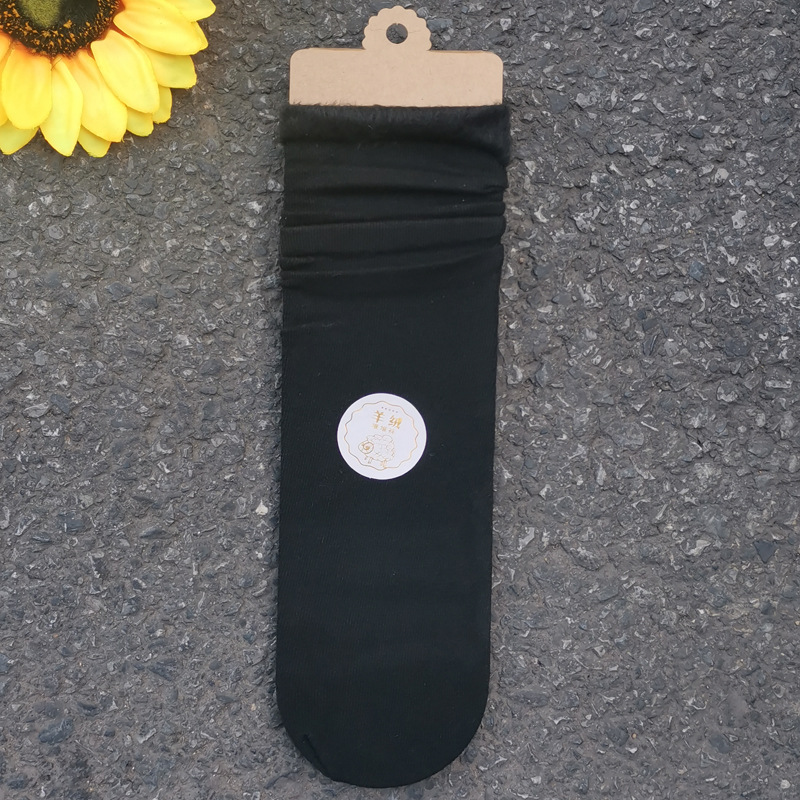 Calcetines de media pantorrilla de color sólido para mujer, estilo japonés, mezcla de algodón, forrados de lana, gruesos y cálidos, venta al por mayor, para primavera, otoño e invierno.