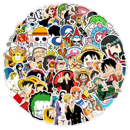 50 One Piece Cartoon Anime Japanese Manga Suitcase Computer Scooter Car Motorcycle Waterproof Graffiti Stickers